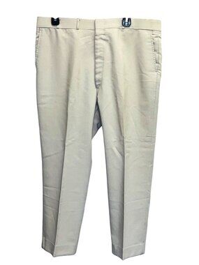 Mens Beige Higgins Trousers Made In USA Classic Fit 36 Pockets Flat Front